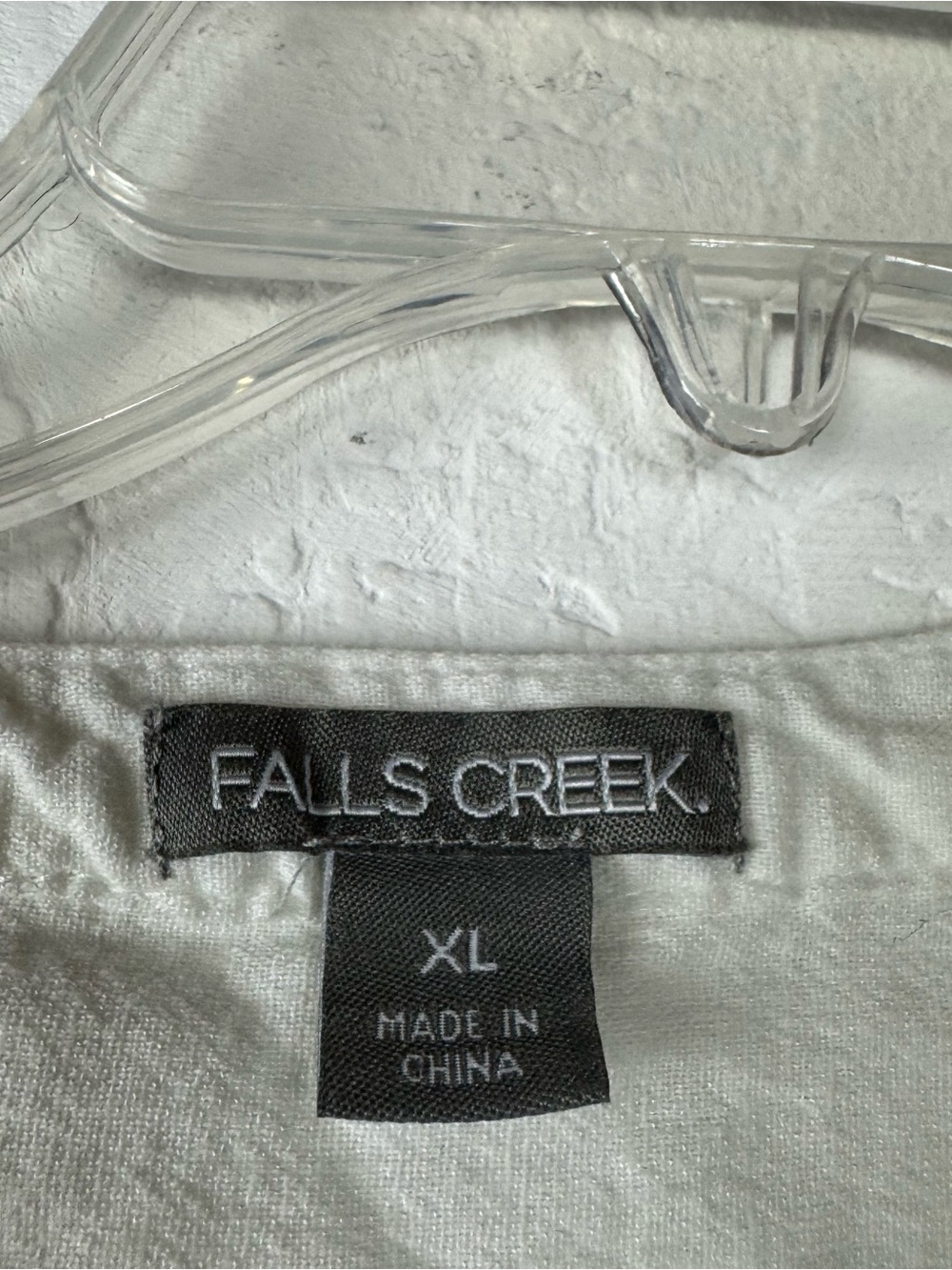 Falls Creek Popover Blouse Knit Top Shirt White Lace Button Down Boho V Neck - Picture 8 of 8